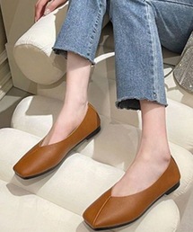 Lace Ladies（レースレディース）の「スクエアトゥ レザー調 ローヒール ステッチ パンプス（パンプス）」