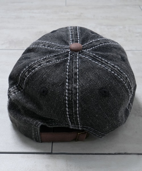 Starting Over(スターティングオーバー)の「【Starting Over/スターティングオーバー】EMBROIDERED PATCH PIGMENT DENIM CAP(キャップ・メンズ・ブラック/サックスブルー・FREE)」の6枚目の写真