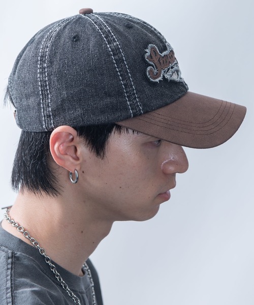 Starting Over(スターティングオーバー)の「【Starting Over/スターティングオーバー】EMBROIDERED PATCH PIGMENT DENIM CAP(キャップ・メンズ・ブラック/サックスブルー・FREE)」の17枚目の写真