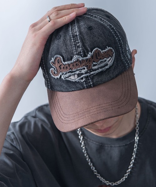 Starting Over(スターティングオーバー)の「【Starting Over/スターティングオーバー】EMBROIDERED PATCH PIGMENT DENIM CAP(キャップ・メンズ・ブラック/サックスブルー・FREE)」の19枚目の写真