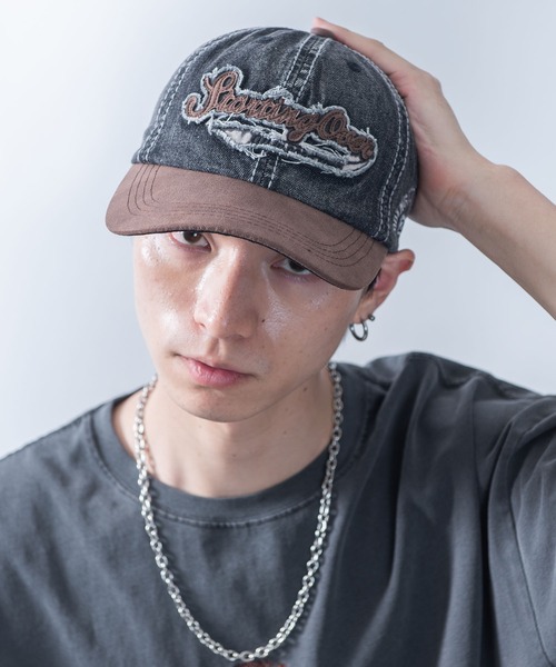 Starting Over(スターティングオーバー)の「【Starting Over/スターティングオーバー】EMBROIDERED PATCH PIGMENT DENIM CAP(キャップ・メンズ・ブラック/サックスブルー・FREE)」の20枚目の写真