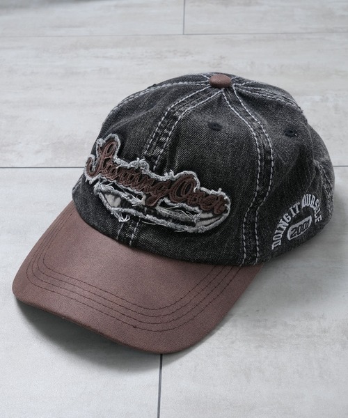Starting Over(スターティングオーバー)の「【Starting Over/スターティングオーバー】EMBROIDERED PATCH PIGMENT DENIM CAP(キャップ・メンズ・ブラック/サックスブルー・FREE)」の3枚目の写真