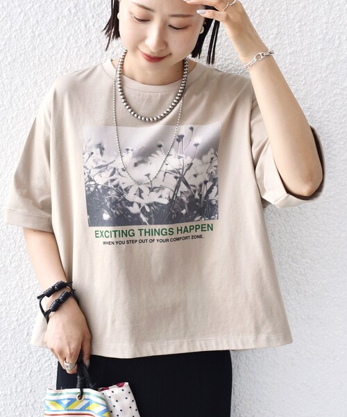 SHIPS 81BRANCA:フォト ワイド グレー 半袖Tシャツ 81BRANCA tシャツ 「SHIPS別注」81BRANCA:フォト ワイド TEE