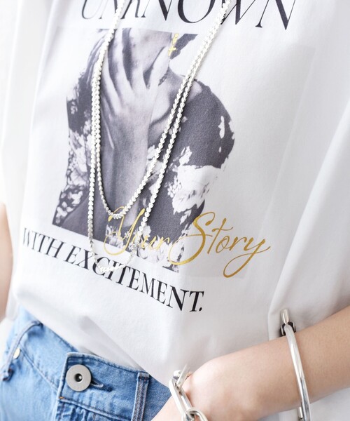 ＋81BRANCA（ハチイチブランカ）の「【SHIPS別注】81BRANCA:フォト ワイド TEE（Tシャツ/カットソー・レディース・ベージュ/オフホワイト/チャコールグレー・ONE SIZE）」の7枚目の写真