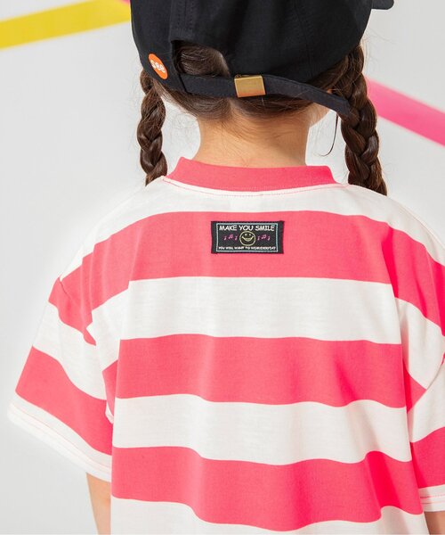 BREEZE（ブリーズ）の「【WEB限定/ジュニア対応】 ネオンボーダーTシャツ（Tシャツ/カットソー・キッズ・グリーン/ピンク/パープル/イエロー・80/90/100/110/120/130/140/150）」の10枚目の写真