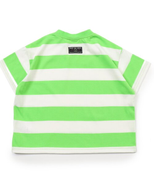 BREEZE（ブリーズ）の「【WEB限定/ジュニア対応】 ネオンボーダーTシャツ（Tシャツ/カットソー・キッズ・グリーン/ピンク/パープル/イエロー・80/90/100/110/120/130/140/150）」の15枚目の写真
