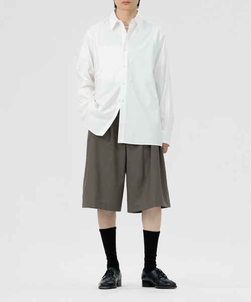 【LAPIIS】TWO TUCK WOOL WIDE SHORTTROUSERS TWO TUCK WOOL WIDE SHORT TROUSERS（その他パンツ）｜LAPIIS
