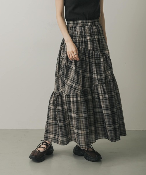 セール】チェックボリュームスカート（スカート）｜SENSE OF PLACE by