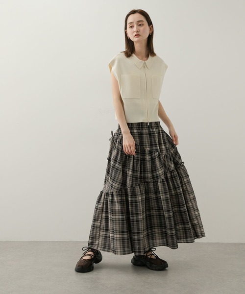 SENSE OF PLACE by URBAN RESEARCH（センスオブプレイスバイアーバンリサーチ）の「チェックボリュームスカート（スカート・レディース・ブルー系その他/ブラック系その他/レッド系その他・ONE）」の5枚目の写真