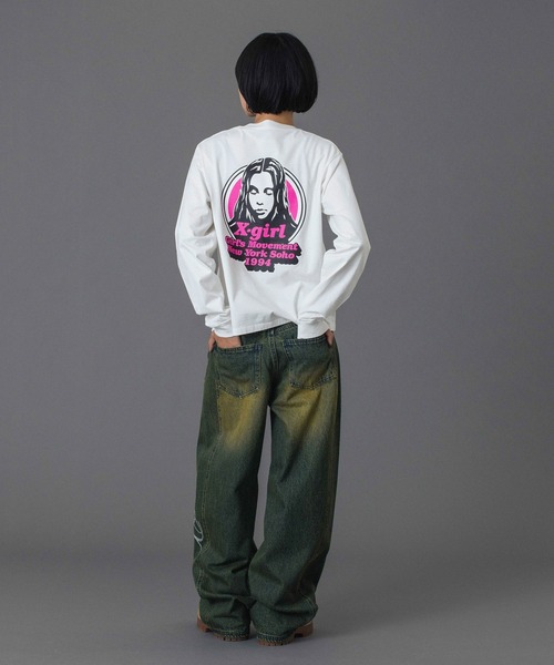 お値下げ　blugirl パンツ LOGO POCKET LOOSE DENIM PANTS（デニムパンツ）｜X-girl