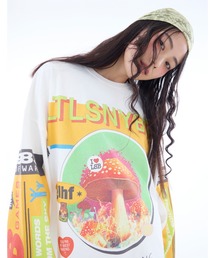 mushroom graphic long tee