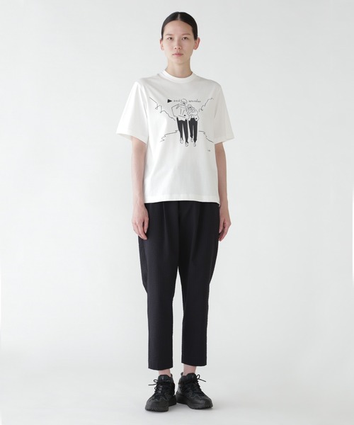 and wander(アンドワンダー)の「and wander/アンドワンダー Yu Nagaba printed T Tシャツ(Tシャツ/カットソー・メンズ・ホワイト/ブラック・XL)」の7枚目の写真