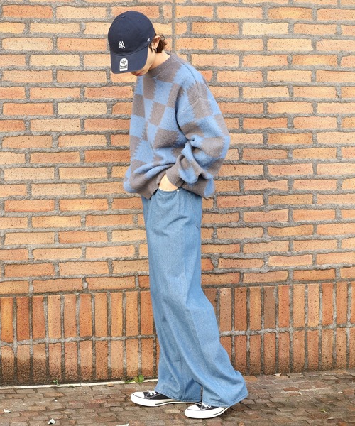 SUGGESTION(サジェッション)の「SUGGESTION/サジェッション チェッカークルーネックニット 冬服(ニット/セーター・メンズ・ブラック系2/グレー系1/ブラック系1・M/L)」の17枚目の写真