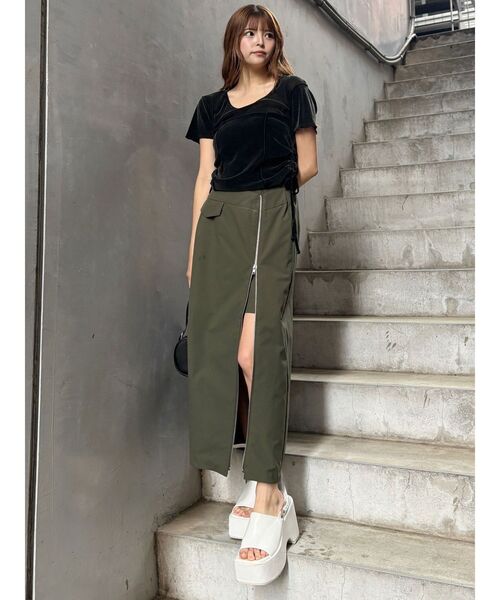 MURUA(ムルーア)の「フェードシアーベロアトップス(Tシャツ/カットソー・レディース・ブラック/ブルー/ブラウン・FREE)」の9枚目の写真