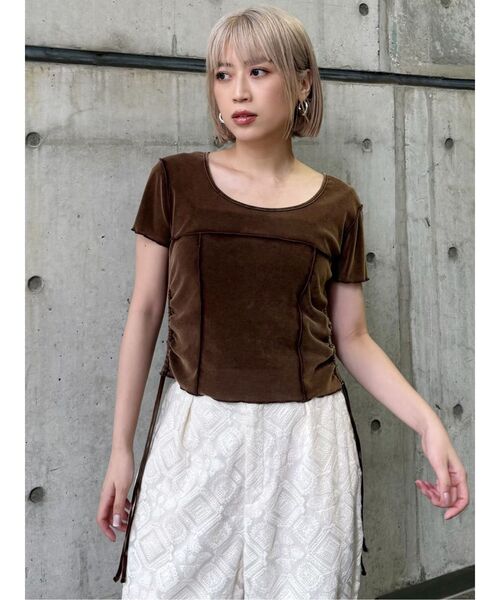 MURUA(ムルーア)の「フェードシアーベロアトップス(Tシャツ/カットソー・レディース・ブラック/ブルー/ブラウン・FREE)」の10枚目の写真