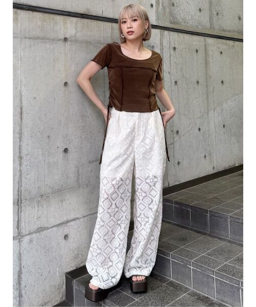 MURUA(ムルーア)の「フェードシアーベロアトップス(Tシャツ/カットソー・レディース・ブラック/ブルー/ブラウン・FREE)」の12枚目の写真