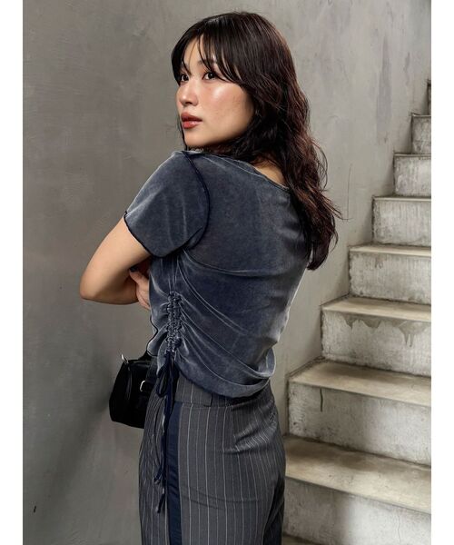 MURUA(ムルーア)の「フェードシアーベロアトップス(Tシャツ/カットソー・レディース・ブラック/ブルー/ブラウン・FREE)」の15枚目の写真