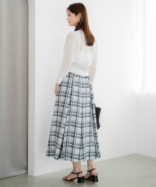 AND COUTURE（アンドクチュール）の「ウエストリブチェックフレアスカート（スカート・レディース・ブラック系その他/ブルー系その他・FREE）」の13枚目の写真