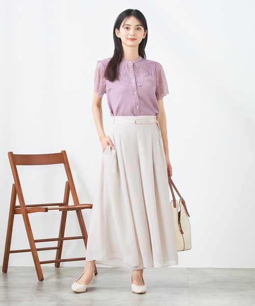 a.v.v（アーヴェヴェ）の「レースヨークブラウス（シャツ/ブラウス・レディース・ネイビー/ラベンダー/ダークグレー/ライトブルー/アイボリー・34/36/38/40/42）」の22枚目の写真