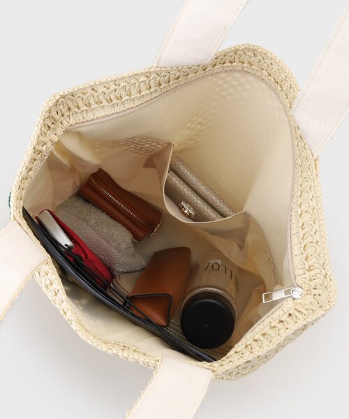 THE SHOP TK （ザ ショップ ティーケー ）の「カラーロゴ雑材トートバッグ（トートバッグ・レディース・ベージュ/アイボリー・00）」の10枚目の写真