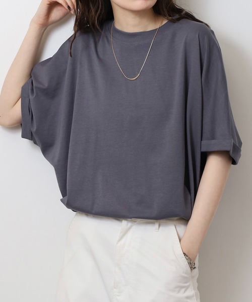 mitis(ミティス)の「mitis 天竺 袖ロールアッププルオーバー(Tシャツ/カットソー・レディース・ブラック/ブルー/オフホワイト/マスタード・M)」の15枚目の写真