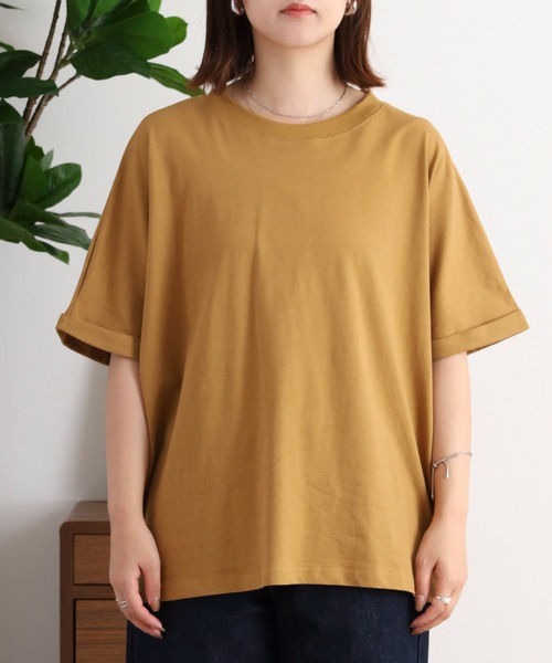 mitis(ミティス)の「mitis 天竺 袖ロールアッププルオーバー(Tシャツ/カットソー・レディース・ブラック/ブルー/オフホワイト/マスタード・M)」の21枚目の写真