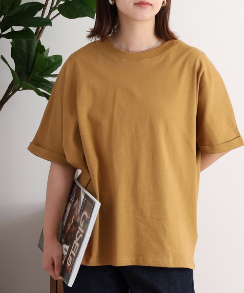 mitis(ミティス)の「mitis 天竺 袖ロールアッププルオーバー(Tシャツ/カットソー・レディース・ブラック/ブルー/オフホワイト/マスタード・M)」の17枚目の写真