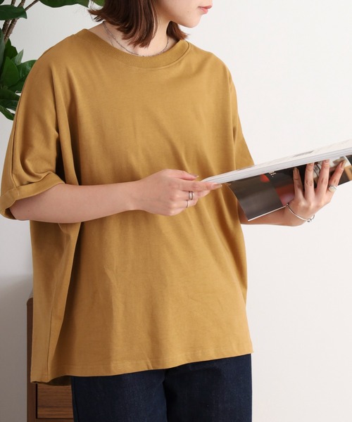 mitis(ミティス)の「mitis 天竺 袖ロールアッププルオーバー(Tシャツ/カットソー・レディース・ブラック/ブルー/オフホワイト/マスタード・M)」の18枚目の写真