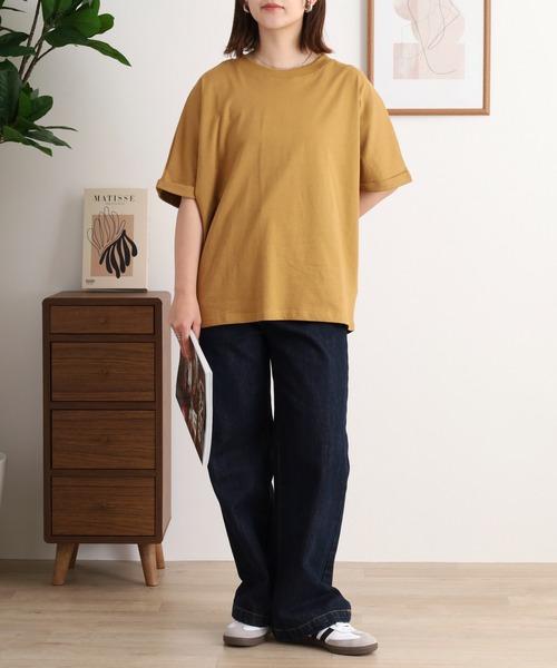 mitis(ミティス)の「mitis 天竺 袖ロールアッププルオーバー(Tシャツ/カットソー・レディース・ブラック/ブルー/オフホワイト/マスタード・M)」の20枚目の写真