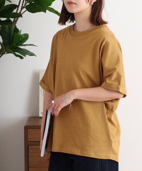 mitis(ミティス)の「mitis 天竺 袖ロールアッププルオーバー(Tシャツ/カットソー・レディース・ブラック/ブルー/オフホワイト/マスタード・M)」の19枚目の写真