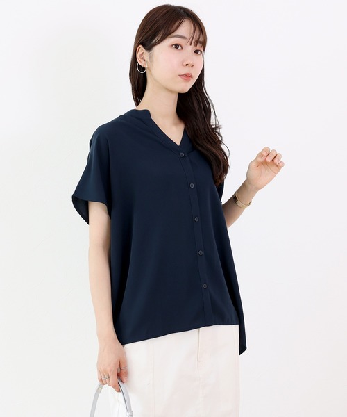 Aletta vita（アレッタビータ）の「【大人の甘辛夏ブラウス】エステルジョーゼットバックフリルフレンチブラウス（シャツ/ブラウス・レディース・ネイビー/ブラック/オフホワイト・M）」の12枚目の写真