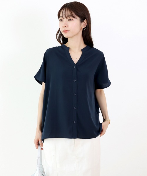 Aletta vita（アレッタビータ）の「【大人の甘辛夏ブラウス】エステルジョーゼットバックフリルフレンチブラウス（シャツ/ブラウス・レディース・ネイビー/ブラック/オフホワイト・M）」の13枚目の写真