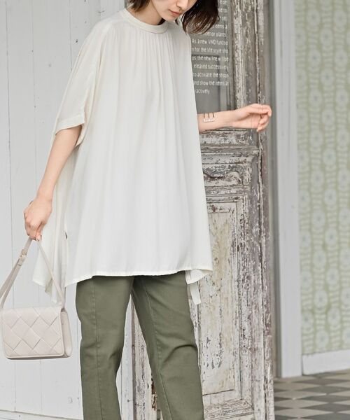 rps（アールピーエス）の「レンチング接触冷感チュニック（チュニック・レディース・カーキ/ブラック/オフホワイト・フリー）」の20枚目の写真