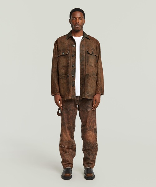 G-STAR（ジースター）の「【Safari Online掲載】CHORE JACKET/チョアジャケット/ヴィンテージライクウォッシュド加工デニムカバーオール（デニムジャケット・メンズ・ブラウン系その他・LARGE/MEDIUM/SMALL）」の3枚目の写真