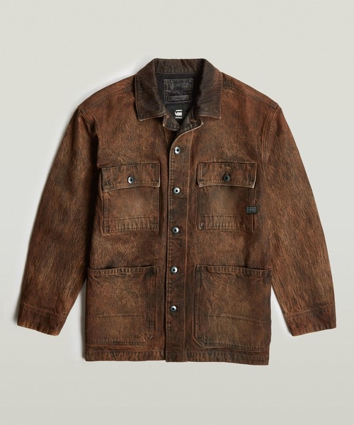 G-STAR（ジースター）の「【Safari Online掲載】CHORE JACKET/チョアジャケット/ヴィンテージライクウォッシュド加工デニムカバーオール（デニムジャケット・メンズ・ブラウン系その他・LARGE/MEDIUM/SMALL）」の6枚目の写真