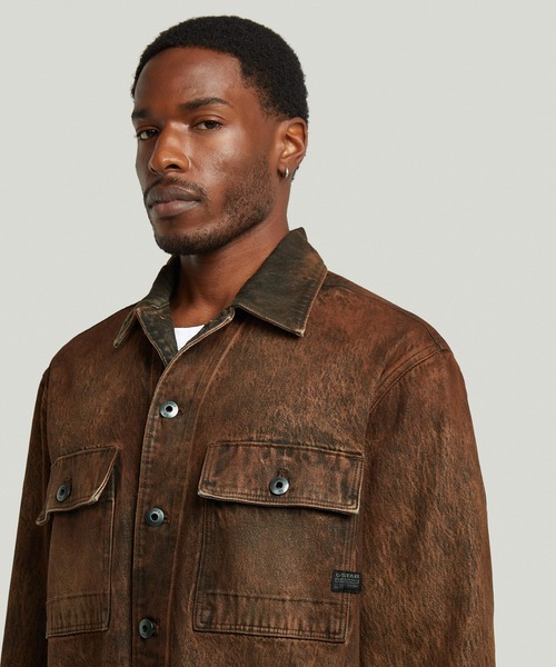 G-STAR（ジースター）の「【Safari Online掲載】CHORE JACKET/チョアジャケット/ヴィンテージライクウォッシュド加工デニムカバーオール（デニムジャケット・メンズ・ブラウン系その他・LARGE/MEDIUM/SMALL）」の5枚目の写真