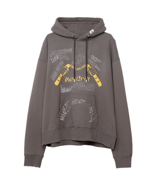 大人気♪【MIHARAYASUHIRO】Mendrill X GS. Distressed Hoodie Mendrill X GS. Distressed Hoodie（スウェット）｜Mendrill