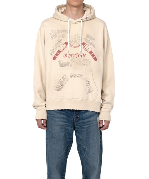 Mendrill X GS. Distressed Hoodie（スウェット）｜Mendrill