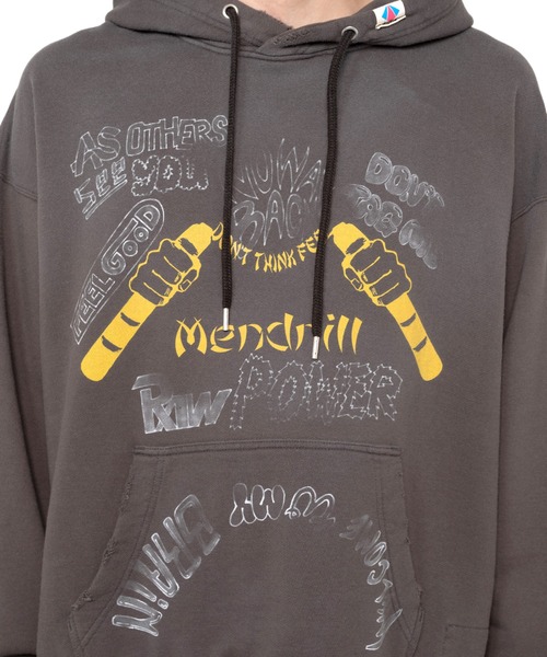 大人気♪【MIHARAYASUHIRO】Mendrill X GS. Distressed Hoodie Mendrill X GS. Distressed Hoodie（スウェット）｜Mendrill