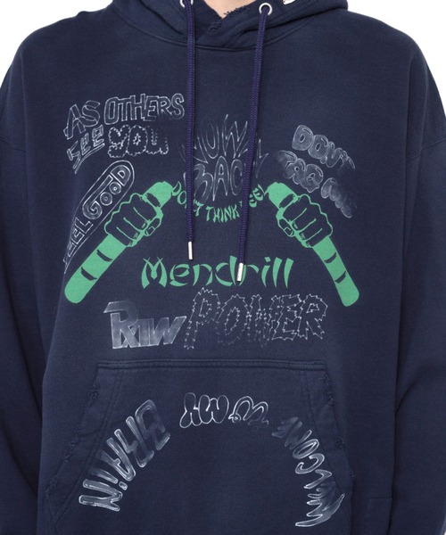 Mendrill X GS. Distressed Hoodie（スウェット）｜Mendrill