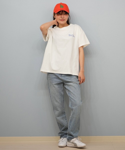 ムラサキスポーツ（ムラサキスポーツ）の「RIKKA FEMME/リッカファム Tシャツ/吸湿速乾/着るUVケア RF25HS11（Tシャツ/カットソー・レディース・イエロー/ピンク/ホワイト×ブラック/ホワイト×ブルー・FREE）」の7枚目の写真