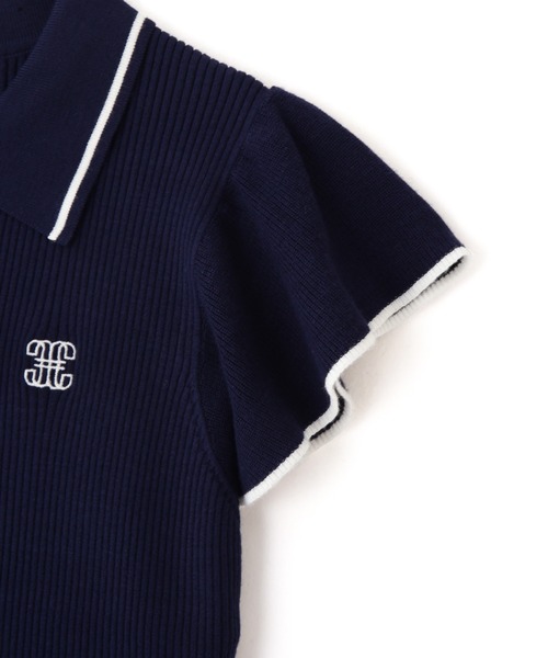 JILL by JILL STUART（ジルバイジルスチュアート）の「◇フリル袖ポロニット（ニット/セーター・レディース・ホワイト/ピンク/ネイビー/ブルー・FREE）」の22枚目の写真