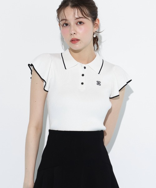 ニット セーター フリル袖ポロニット レディース ◇フリル袖ポロニット（ニット/セーター）｜JILL by JILL STUART