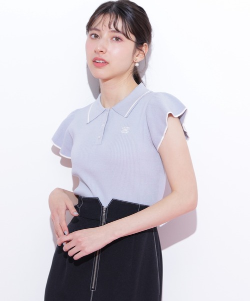 JILLSTUART フリル　デザイン　ニット　セーター JILL by STUART ニット セーター フリル袖ポロニット レディース