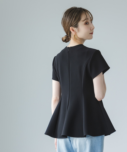 コンフォートジャージーライクペプラムブラウス（シャツ/ブラウス