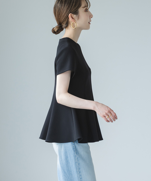 コンフォートジャージーライクペプラムブラウス（シャツ/ブラウス