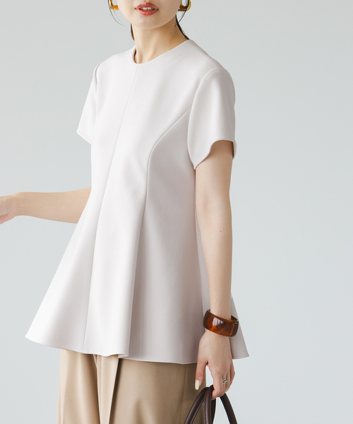 コンフォートジャージーライクペプラムブラウス（シャツ/ブラウス