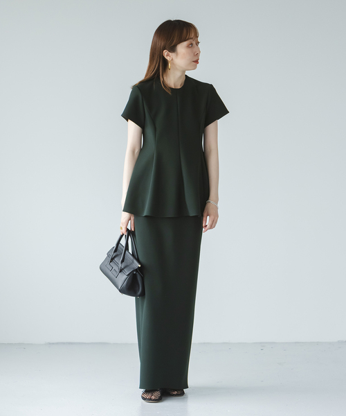 コンフォートジャージーライクペプラムブラウス（シャツ/ブラウス