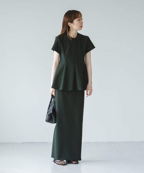 コンフォートジャージーライクペプラムブラウス（シャツ/ブラウス