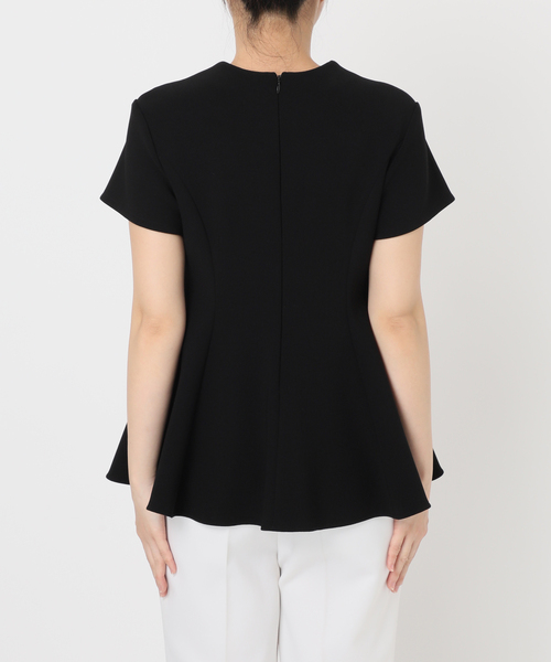 コンフォートジャージーライクペプラムブラウス（シャツ